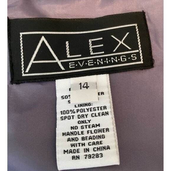 Alex Evenings Formal Midi Dress Tiered Cap Sleeve Lavender Size 14 - Picture 3 of 11